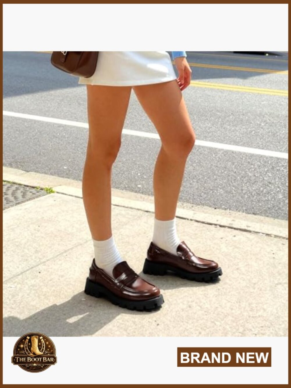 Chunky Platform Lug Sole Slip On Loafers for Women Dressy Work Shoes - Picture 3 of 7